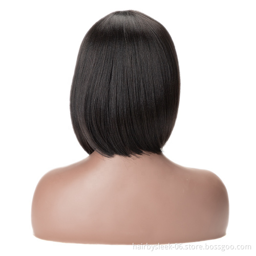 Rebecca fashion Manufacture wig 12 inches Brazilian Straight shape inside button Short Bob Wigs Synthetic Hair Wigs For Women